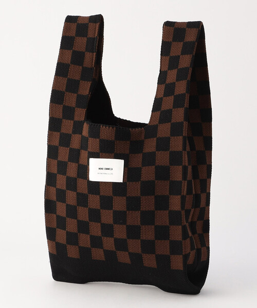 MONO　COMME CA（モノコムサ）の「チェック柄　ニットバッグ（ハンドバッグ・レディース・ブラック/ブラウン・FREE）」の8枚目の写真