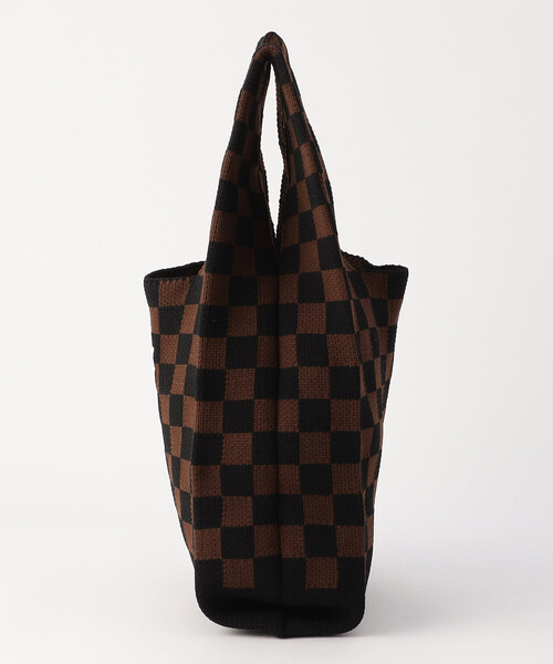 MONO　COMME CA（モノコムサ）の「チェック柄　ニットバッグ（ハンドバッグ・レディース・ブラック/ブラウン・FREE）」の4枚目の写真