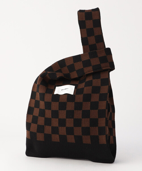 MONO　COMME CA（モノコムサ）の「チェック柄　ニットバッグ（ハンドバッグ・レディース・ブラック/ブラウン・FREE）」の3枚目の写真