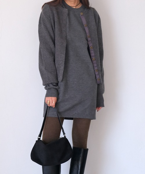 AKTE（アクテ）の「ボタンフライニットカーディガン（カーディガン