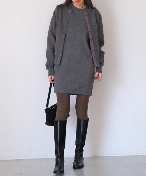 AKTE（アクテ）の「ボタンフライニットカーディガン（カーディガン