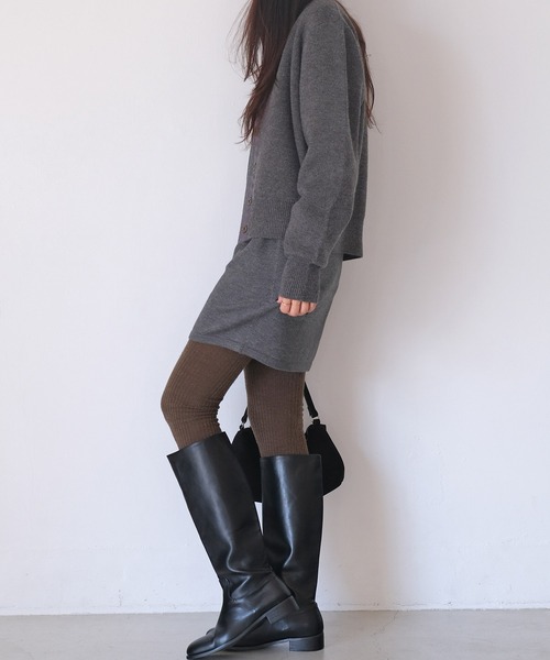 AKTE（アクテ）の「ボタンフライニットカーディガン（カーディガン/ボレロ・レディース・チャコールグレー/ブルー/ネイビー/イエロー/ピンク/グリーン系・FREE）」の10枚目の写真