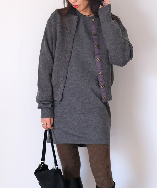 AKTE（アクテ）の「ボタンフライニットカーディガン（カーディガン