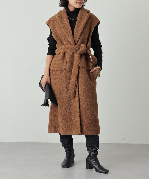 OUVRAGE CLASSE(ウヴラージュクラス)の「【...& DEAR/アンドディアー】ボアベスト(その他アウター・レディース・ブラック/キャメル・FREE)」の11枚目の写真