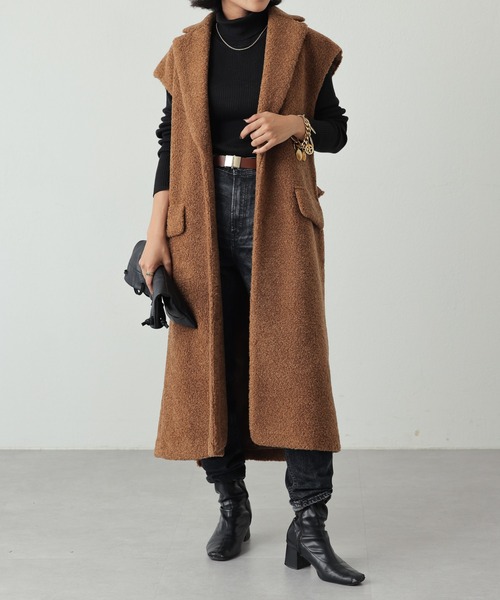 OUVRAGE CLASSE(ウヴラージュクラス)の「【...& DEAR/アンドディアー】ボアベスト(その他アウター・レディース・ブラック/キャメル・FREE)」の9枚目の写真