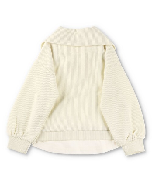 BRANSHES（ブランシェス）の「ハーフジップ×長袖Tシャツ重ね着風トレーナー ロンT<br>（スウェット・キッズ・アイボリー/ライム・140/160/100/120/150/130/110）」の17枚目の写真