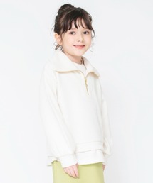 BRANSHES | ハーフジップ×長袖Tシャツ重ね着風トレーナー(スウェット)