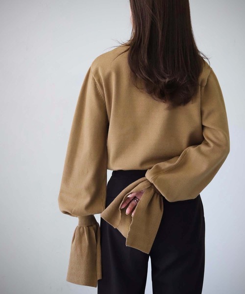 cheriella（シェリエラ）の「【cheriella】WEB限定キャンディスリーブハイネックニット（ニット/セーター・レディース・ブラック/オフホワイト/モカ・M）」の3枚目の写真