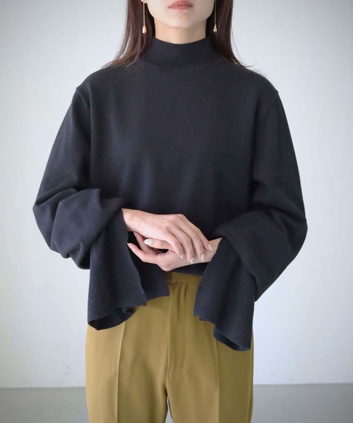 cheriella（シェリエラ）の「【cheriella】WEB限定キャンディスリーブハイネックニット（ニット/セーター・レディース・ブラック/オフホワイト/モカ・M）」の15枚目の写真