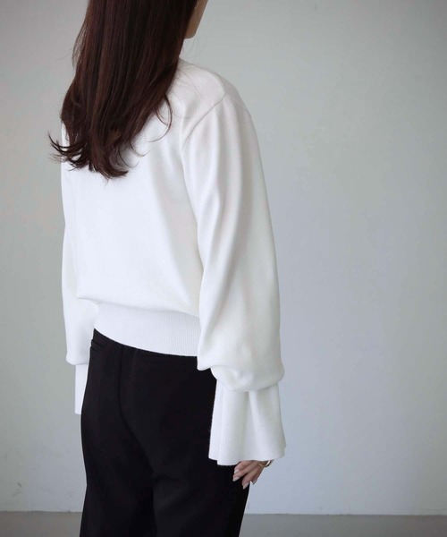 cheriella（シェリエラ）の「【cheriella】WEB限定キャンディスリーブハイネックニット（ニット/セーター・レディース・ブラック/オフホワイト/モカ・M）」の9枚目の写真