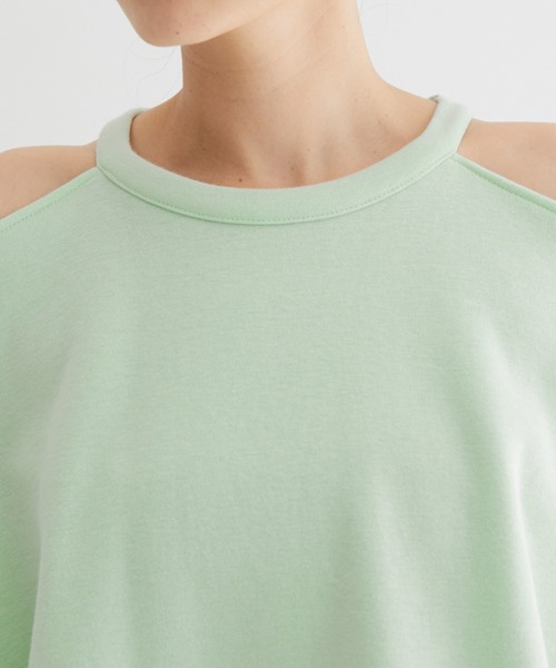 NERGY（ナージー）の「ショルダーカッティング裏起毛プルオーバー（その他トップス・レディース・ホワイト/ライトグリーン/ブラック・FREE）」の11枚目の写真