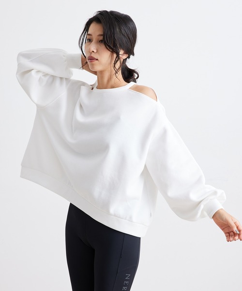 NERGY（ナージー）の「ショルダーカッティング裏起毛プルオーバー（その他トップス・レディース・ホワイト/ライトグリーン/ブラック・FREE）」の16枚目の写真