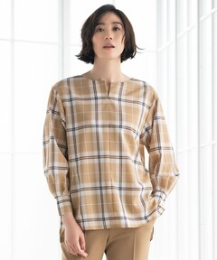 セール】【セット着用可/洗える】オータムチェック ドロップショルダー