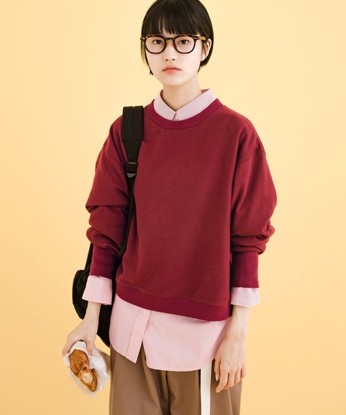 haco!（ハコ）の「女の子っぽくかわいく動きやすく汚してもバレにくい気持ちがせめぎ合ったスウェット（スウェット・レディース・ボルドー/ブルー・LARGE/X-LARGE/SMALL/MEDIUM）」の2枚目の写真