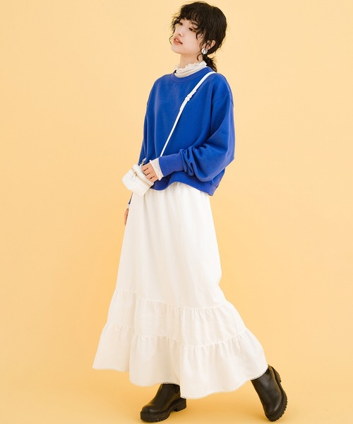 haco!（ハコ）の「女の子っぽくかわいく動きやすく汚してもバレにくい気持ちがせめぎ合ったスウェット（スウェット・レディース・ボルドー/ブルー・LARGE/X-LARGE/SMALL/MEDIUM）」の17枚目の写真