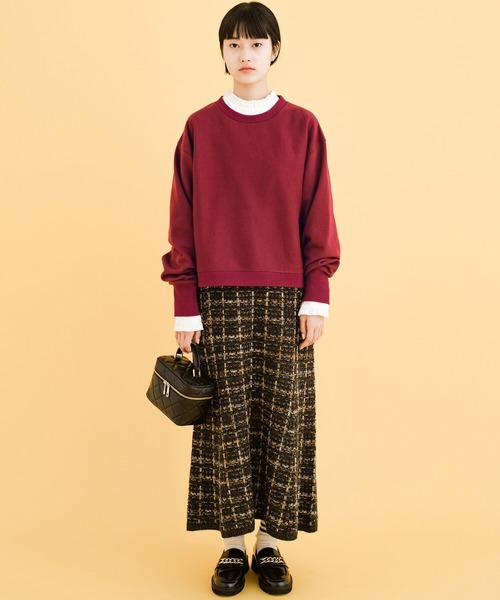 haco!（ハコ）の「女の子っぽくかわいく動きやすく汚してもバレにくい気持ちがせめぎ合ったスウェット（スウェット・レディース・ボルドー/ブルー・LARGE/X-LARGE/SMALL/MEDIUM）」の4枚目の写真