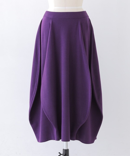 kOhAKU(コハク)の「『変形コクーンニットスカート』(スカート・レディース・ブラック/ダークパープル・FREE)」の14枚目の写真