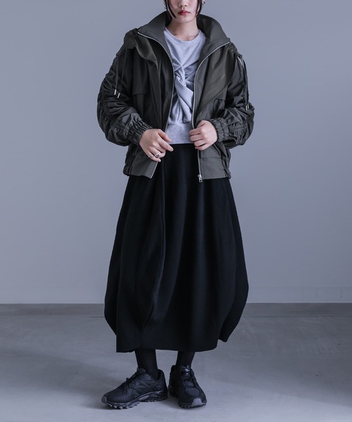 kOhAKU(コハク)の「『変形コクーンニットスカート』(スカート・レディース・ブラック/ダークパープル・FREE)」の10枚目の写真