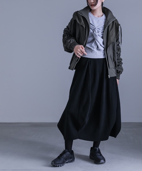 kOhAKU(コハク)の「『変形コクーンニットスカート』(スカート・レディース・ブラック/ダークパープル・FREE)」の11枚目の写真