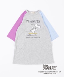trois lapins kp（トロワラパンケーピー）の「PEANUTS/スヌーピーコラボ 袖配色ワンピース(100～130)（ワンピース）」
