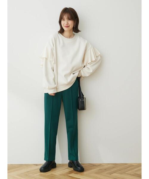 Sugar spoon（シュガースプーン）の「・SUGAR SPOON ラッフルショルダースウェット（Tシャツ/カットソー・レディース・レッド/グリーン/ブラック/オフホワイト・FREE）」の8枚目の写真