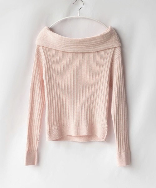 paloma wool アイボリー オフショルダー ニット トップス 5color 】ワイドリブオフショルダーニットトップス【 韓国製