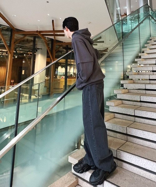 Figments（フィグメンツ）の「フェイクレイヤードパーカー（パーカー・レディース・ブラック/スミクロ/その他1・SMALL/MEDIUM）」の9枚目の写真