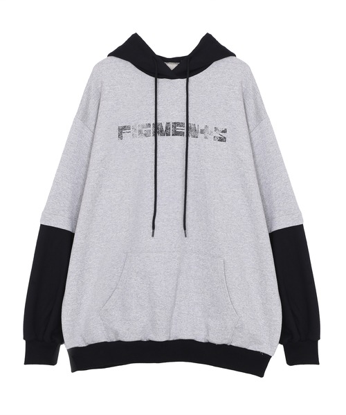 Figments（フィグメンツ）の「フェイクレイヤードパーカー（パーカー・レディース・ブラック/スミクロ/その他1・SMALL/MEDIUM）」の6枚目の写真