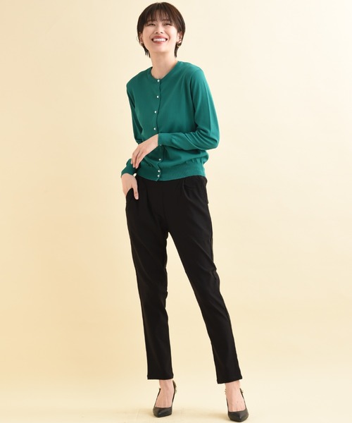 actuel（アクチュエル）の「【マシーンウォッシャブル・ＵＶ・接触冷感】パール釦クルーカーディガン（カーディガン/ボレロ・レディース・オフホワイト/ブルー/ブラック/レッド/グリーン・FREE）」の10枚目の写真