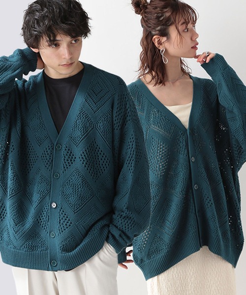 RAGEBLUE（レイジブルー）の「透かし編みニットカーディガン