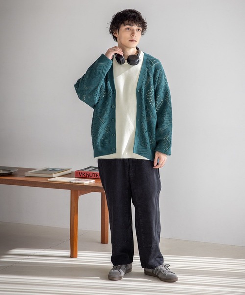 RAGEBLUE（レイジブルー）の「透かし編みニットカーディガン（カーディガン/ボレロ・メンズ・ブラック/オフホワイト/ブルー/グリーン・MEDIUM/LARGE）」の12枚目の写真