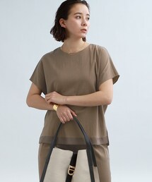 INDIVI | 【洗える/SETUP可能】ヘムデザイン半袖ブラウス(シャツ/ブラウス)