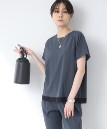 INDIVI | 【洗える/SETUP可能】ヘムデザイン半袖ブラウス(シャツ/ブラウス)