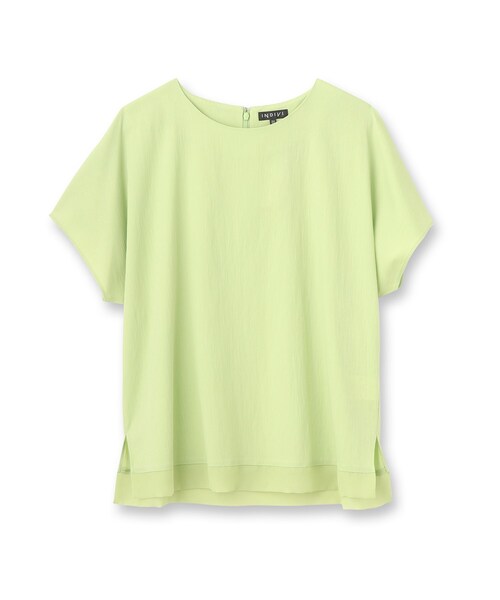 INDIVI（インディヴィ）の「◆【一押しブラウス！/洗える/SETUP可能】ヘムデザイン半袖ブラウス（シャツ/ブラウス・レディース・ライトグレー/ネイビー/オリーブ/ブラック/チャコールグレー/ダークブラウン/ブルー系6/グレー系その他7/ブルー系8/ダークグリーン・38/05/12/13/15 /34）」の11枚目の写真