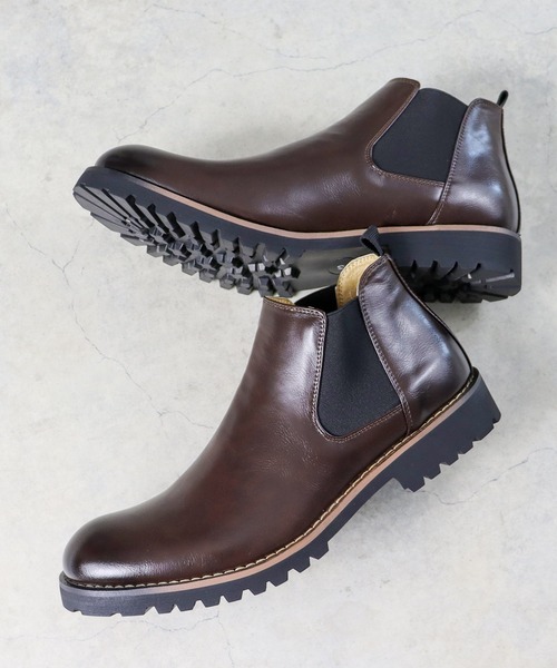 AAA+（サンエープラス）の「軽量ソール サイドゴアブーツ（ブーツ・メンズ・ワイン/キャメル/ネイビー/ブラック/ブラウン・40/41/42/43/44）」の3枚目の写真