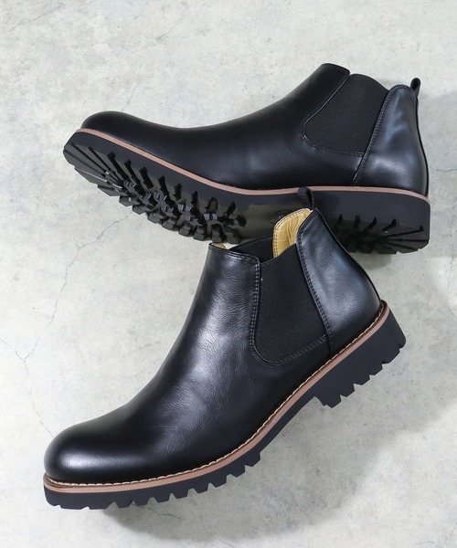 AAA+（サンエープラス）の「軽量ソール サイドゴアブーツ（ブーツ・メンズ・ワイン/キャメル/ネイビー/ブラック/ブラウン・40/41/42/43/44）」の2枚目の写真