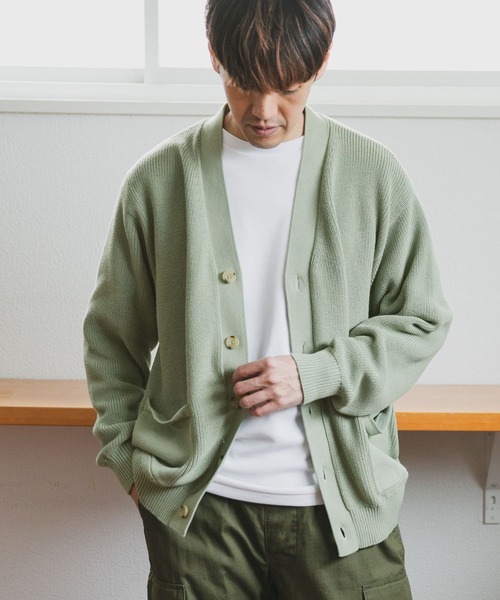 URBAN RESEARCH DOORS（アーバンリサーチドアーズ）の「ハードニットカーディガン（カーディガン/ボレロ・メンズ・ホワイト/ネイビー/グリーン系その他/オレンジ・MEDIUM/LARGE）」の9枚目の写真