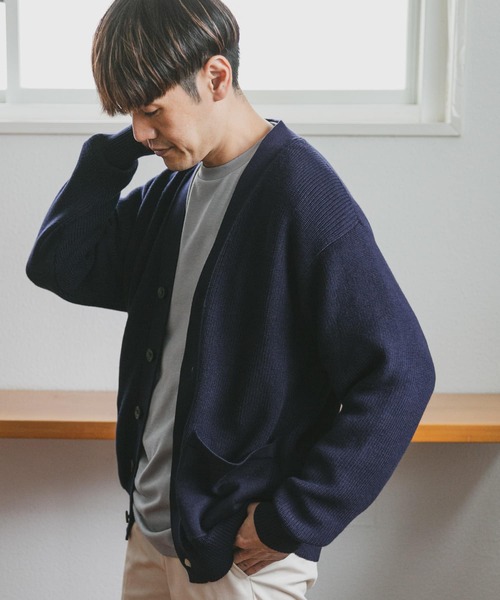 URBAN RESEARCH DOORS（アーバンリサーチドアーズ）の「ハードニットカーディガン（カーディガン/ボレロ・メンズ・ホワイト/ネイビー/グリーン系その他/オレンジ・MEDIUM/LARGE）」の15枚目の写真