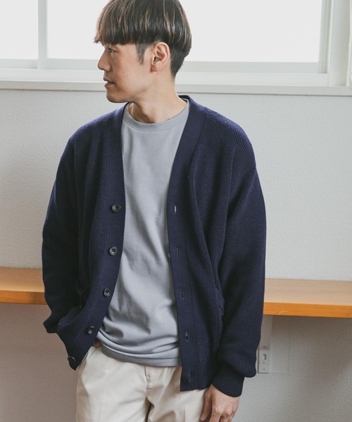 URBAN RESEARCH DOORS（アーバンリサーチドアーズ）の「ハードニットカーディガン（カーディガン/ボレロ・メンズ・ホワイト/ネイビー/グリーン系その他/オレンジ・MEDIUM/LARGE）」の10枚目の写真