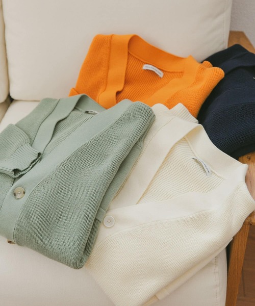 URBAN RESEARCH DOORS（アーバンリサーチドアーズ）の「ハードニットカーディガン（カーディガン/ボレロ・メンズ・ホワイト/ネイビー/グリーン系その他/オレンジ・MEDIUM/LARGE）」の6枚目の写真