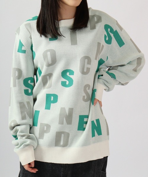 【セール】Jacquard crew-neck knit sweater / ジャガード クルーネックニットセーター unisex（ニット/セーター）｜EVOLUTION（エボリューション）