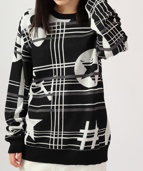 【セール】Jacquard crew-neck knit sweater / ジャガード クルーネックニットセーター unisex（ニット/セーター）｜EVOLUTION（エボリューション）