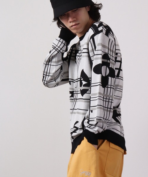 【セール】Jacquard crew-neck knit sweater / ジャガード クルーネックニットセーター unisex（ニット/セーター）｜EVOLUTION（エボリューション）