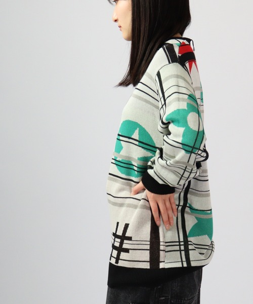【セール】Jacquard crew-neck knit sweater / ジャガード クルーネックニットセーター unisex（ニット/セーター）｜EVOLUTION（エボリューション）