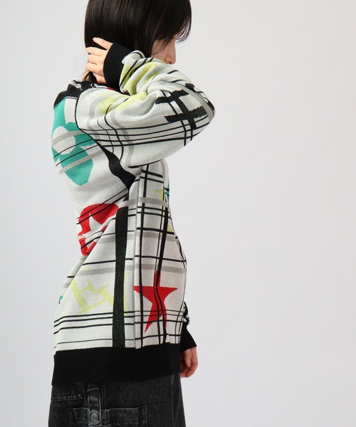 【セール】Jacquard crew-neck knit sweater / ジャガード クルーネックニットセーター unisex（ニット/セーター）｜EVOLUTION（エボリューション）