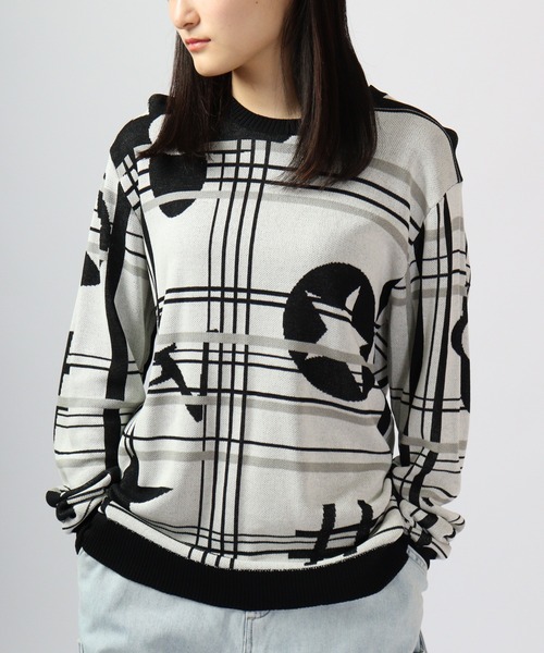 【セール】Jacquard crew-neck knit sweater / ジャガード クルーネックニットセーター unisex（ニット/セーター）｜EVOLUTION（エボリューション）