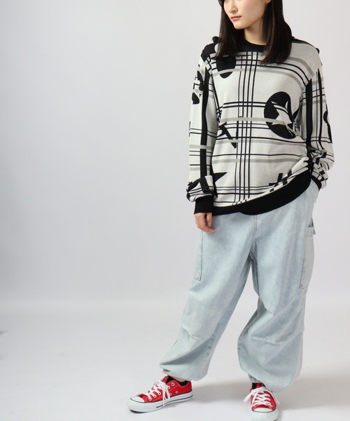 【セール】Jacquard crew-neck knit sweater / ジャガード クルーネックニットセーター unisex（ニット/セーター）｜EVOLUTION（エボリューション）