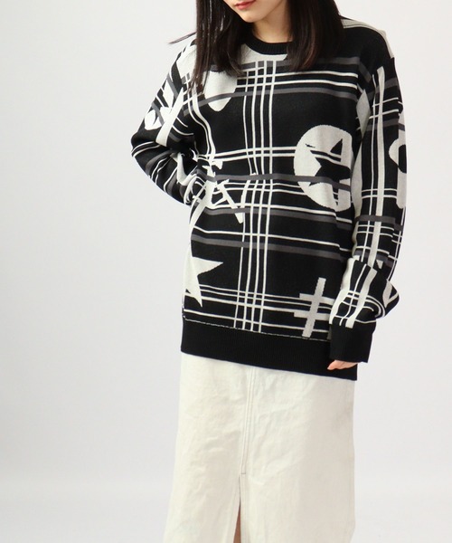 【セール】Jacquard crew-neck knit sweater / ジャガード クルーネックニットセーター unisex（ニット/セーター）｜EVOLUTION（エボリューション）