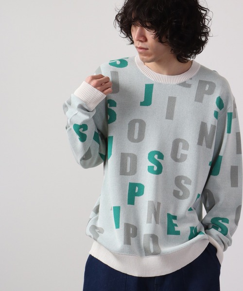 【セール】Jacquard crew-neck knit sweater / ジャガード クルーネックニットセーター unisex（ニット/セーター）｜EVOLUTION（エボリューション）