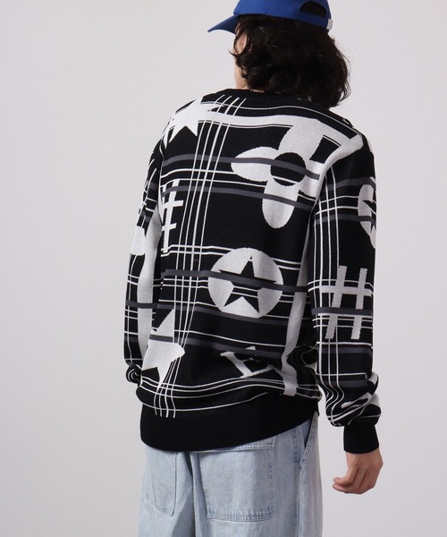 【セール】Jacquard crew-neck knit sweater / ジャガード クルーネックニットセーター unisex（ニット/セーター）｜EVOLUTION（エボリューション）